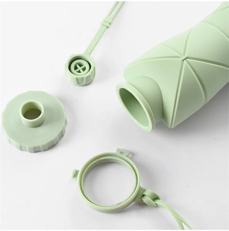 Silicon Foldable Bottle 600ml | Portable Travel Smart Water Bottle | Pocket Size Collapsible Design