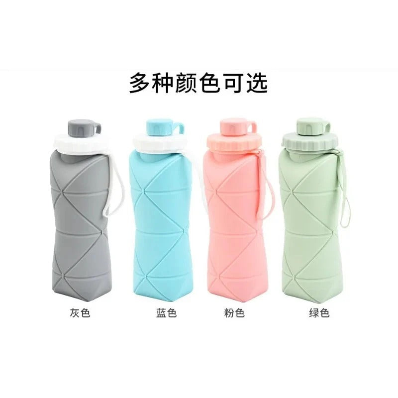 Silicon Foldable Bottle 600ml | Portable Travel Smart Water Bottle | Pocket Size Collapsible Design
